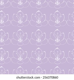 seamless Violet background with white flowers. saffron flowers. seamless pattern.