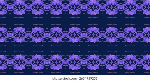 Nahtloses violettes florales Ornament-Muster auf dunklem Hintergrund