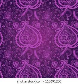 Seamless violet floral pattern