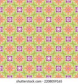 seamless violet flower and orange star pattern background, abstract graphic art design fabirc and ethnic illustration textile.