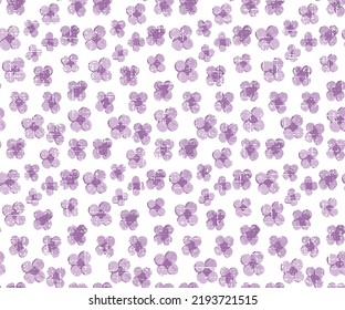 ilustración de flor de estampado floral sin fisuras de color violeta Pansy Flower Pattern. Fondo Interminable. Sin inconvenientes