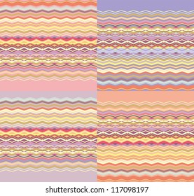 Seamless violet - pink woven patterns 