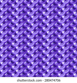 Seamless violet shiny river fish scales. Dragon scale. Brilliant background for design. Vector illustration eps 10