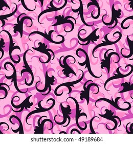 Seamless violet swirl ornament pattern