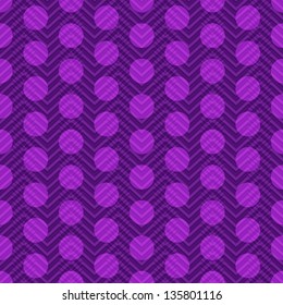 Seamless violet vintage pattern with transparent pink polka dots (vector EPS 10)