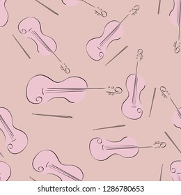 Seamless violin pattern