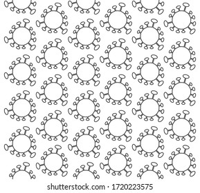 The seamless virus pattern on the background is white.