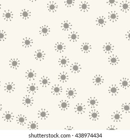 Seamless Virus-Like Pattern of Various Shapes Scattered Randomly.