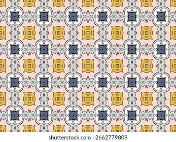 Seamless Visual Shape Luxury Texture Wallpaper Textile Cloth Design Tile Interior Background Digital Art Graphic Symmetric Fashion Endless Decoration Fabric Template Perspective Geometric Pattern.