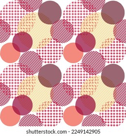 Seamless viva magenta circle seamless pattern, color pantone of 2023 year