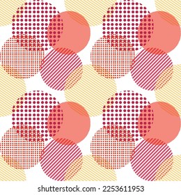 Seamless viva magenta circle seamless pattern, color pantone of 2023 year