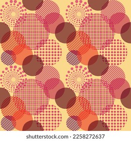 Seamless viva magenta circle seamless pattern, color pantone of 2023 year