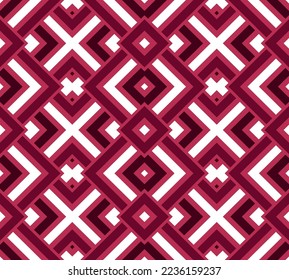 Seamless viva magenta color geometric squares pattern. Art deco vector illustration. textile, fashion, wallpaper, fabric, packaging, print