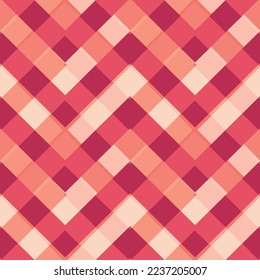 Seamless viva magenta color grid zigzag pattern design. vector illustration. graphic design, fabric, packaging paper, print