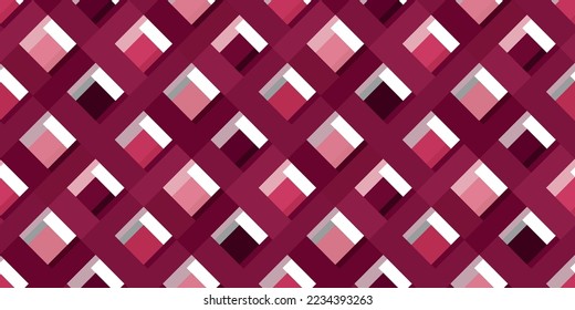 Seamless viva magenta diagonal squares pattern. geometric vector illustration, fashion, interior, wrapping, wall arts, fabric, packaging, web, banner