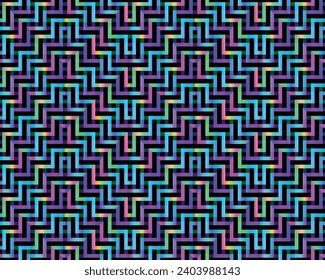 Seamless vivid neon diagonal zigzag pattern. modern vector background