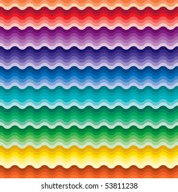 Seamless vivid rainbow wave background