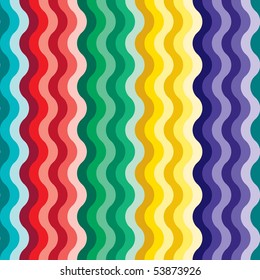 Seamless vivid rainbow wave background