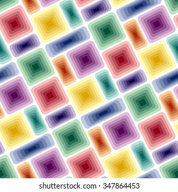 Seamless vivid tile pattern with multicolor elements