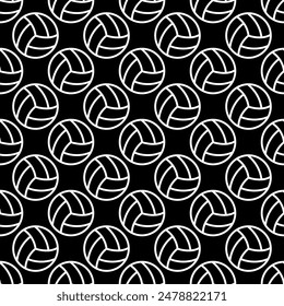 Seamless volleyball ball cartoon pattern. Vector illustration