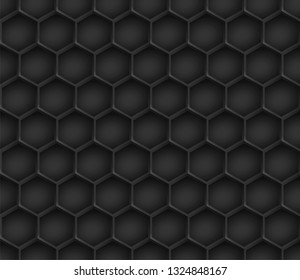 seamless volume pentagon geometric pattern black