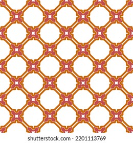 Decoración de color rojo y naranja sin inconfundible en estilo árabe. Fondo abstracto geométrico. Parrilla con patrón para papeles pintados y fondos