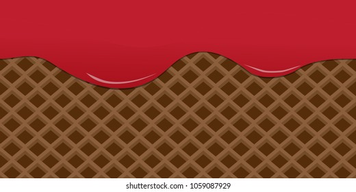 Seamless wafer and dripping, vector art and illustration.