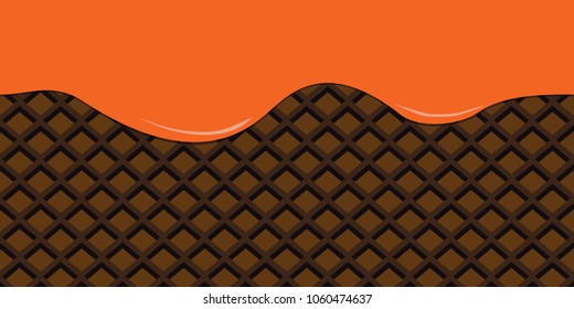 Seamless wafer and dripping, vector art and illustration.