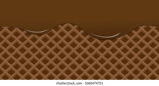 Seamless wafer and dripping, vector art and illustration.