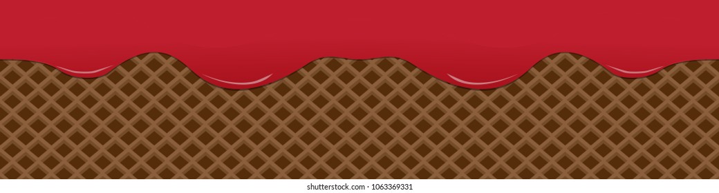 Seamless wafer and dripping, vector art and illustration.