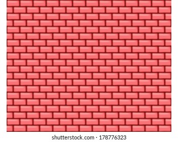 Seamless wall of red bricks