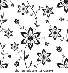 Seamless wallpaper with abstract flowers