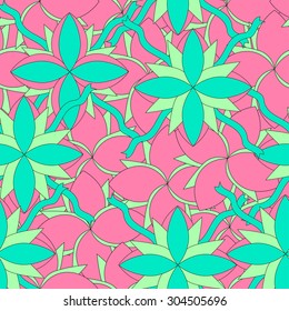 Seamless wallpaper. Abstract seamless vector ornament. Vintage geometric wallpaper. Flower pattern