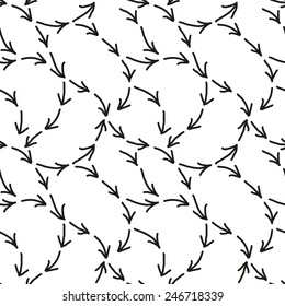 Seamless wallpaper with arrow signs on white