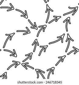 Seamless wallpaper with arrow signs on white