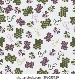 seamless wallpaper , background, of bees and honeycomb abstract