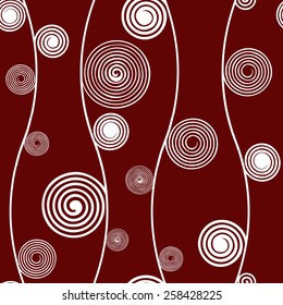 Seamless wallpaper or background or fabric print with spiral pattern monochrome - Vector illustration