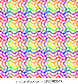 Seamless wallpaper background of gay pride rainbow wave plaid pattern
