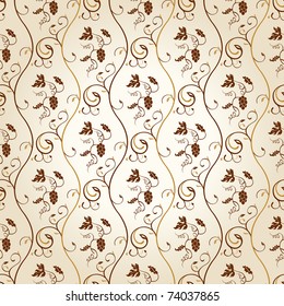 Seamless wallpaper background grapes decor vintage vector