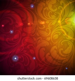 Papel de parede sem costura Fundo com brilho solar, brilho faíscas e estrelas. Eps colorido 10