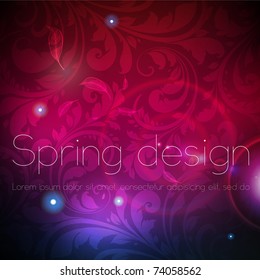 Seamless Wallpaper Background with sun shine, glow sparks and stars. Colorful spring design. eps 10.