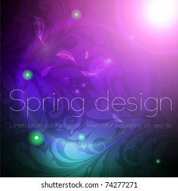 Seamless Wallpaper Background with sun shine, glow sparks and stars. Colorful spring design. eps 10.