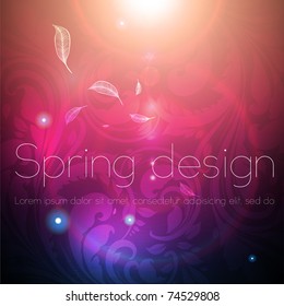 Seamless Wallpaper Background with sun shine, glow sparks and stars. Colorful spring design. eps 10.