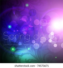 Seamless Wallpaper Background with sun shine, glow sparks and stars. Colorful spring design. eps 10.