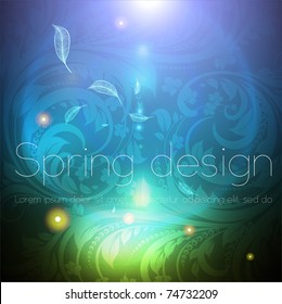Seamless wallpaper background with sun shine, glow sparks and stars. Colorful spring or summer design. eps 10.