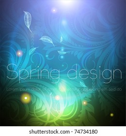 Seamless wallpaper Background with sun shine, glow sparks and stars. Colorful spring or summer design. eps 10.