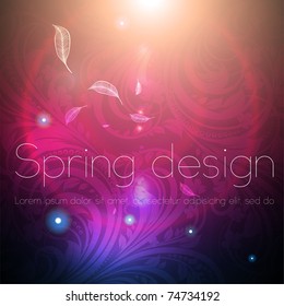 Seamless wallpaper Background with sun shine, glow sparks and stars. Colorful spring or summer design. eps 10.
