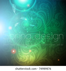 Seamless wallpaper Background with sun shine, glow sparks and stars. Colorful spring or summer design. eps 10.