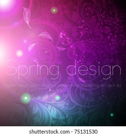 Seamless wallpaper Background with sun shine, glow sparks and stars. Colorful spring or summer design. eps 10.