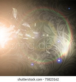 Seamless wallpaper Background with sun shine, glow sparks and stars. Colorful spring or summer design. Vector eps 10.